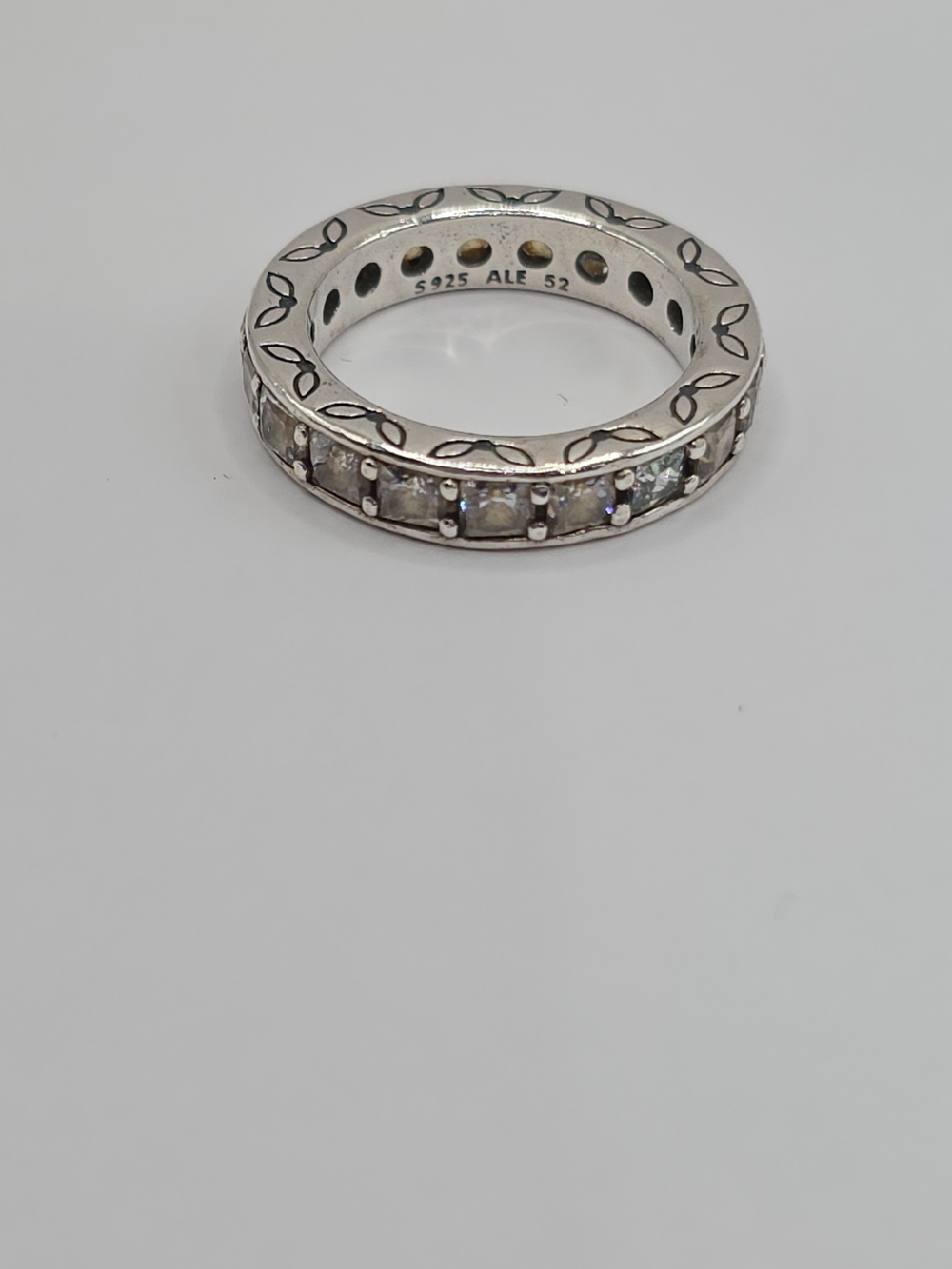 Pandora Sterling Silver CZ Flower Motif Eternity Ring - Silver